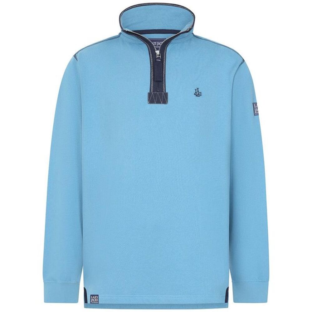 Lazy Jacks Mens Quarter Zip Sweatshirt / Ocean